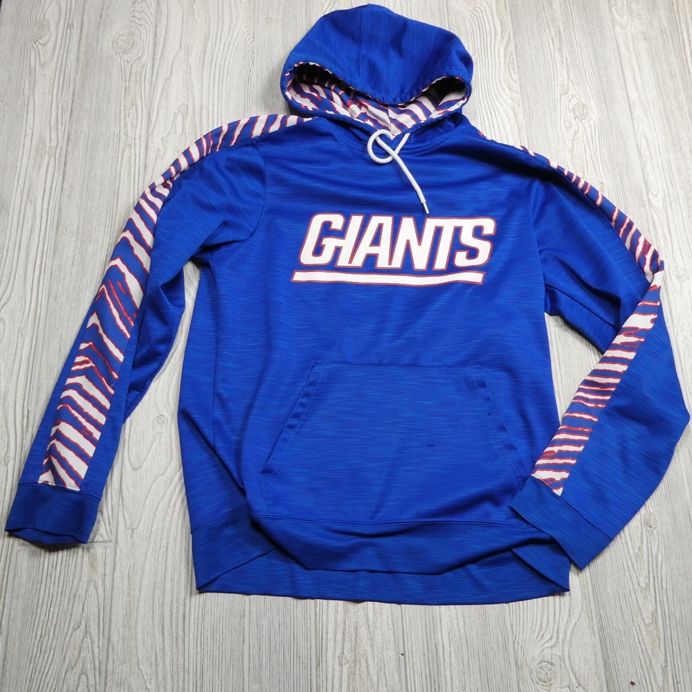 NFL‎ Team Apparel New York Giants Hoodie Adult Medium Blue Zebra Striped Arms